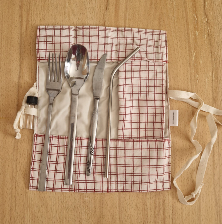 Suport pentru tacâmuri de călătorie - Suport pentru tacâmuri de călătorie - alb, bordo