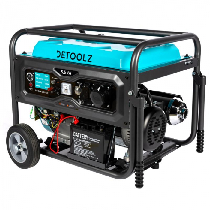 Generator Detoolz 5.5kW 2P230 B4T pornire electrica 25L cu roti G02 [1]