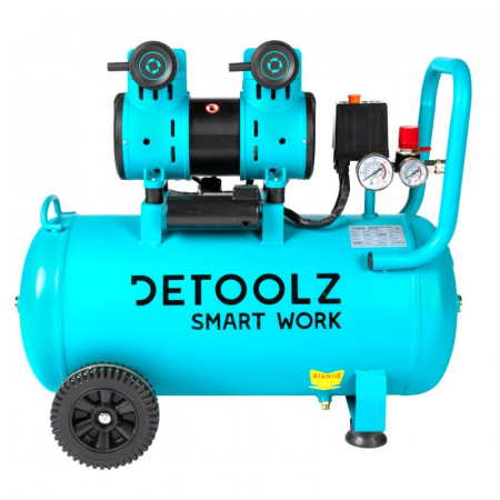 Compresoare - Compresor Detoolz 50L fara ulei, 1680 W, debit 214L/min, 8 bar, 2 prize de aer