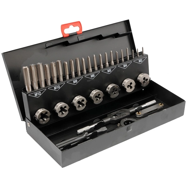 Scule pentru filetare - SET TAROZI ȘI FILIERE 32 BUC, M3-12, HSS