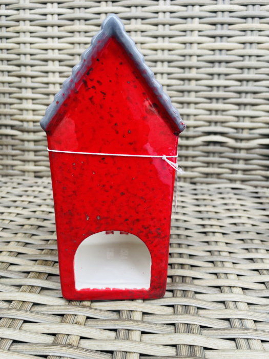 Casuta rosie ceramica cu suport lumanare [2]