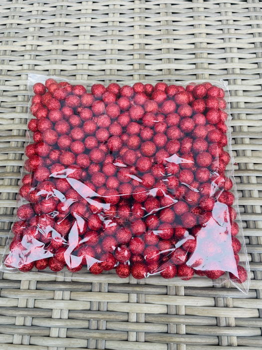 Bilute polistiren 1.5 cm rosii sclipici [1]