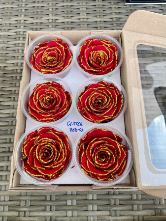 TRANDAFIRI CRIOGENATI-ROSEAMOR - RED-02 GLITTER