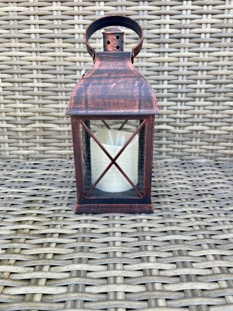 CRACIUN MAGIC - Felinar  grena cu lumanare baterii