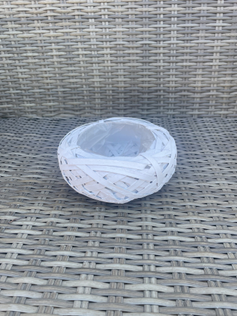 COSURI - Cuib ratan alb rotund 20 cm