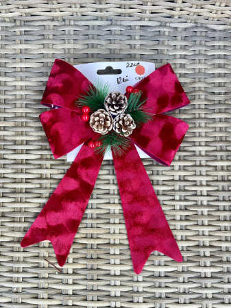 CRACIUN MAGIC - Funda grena 22 cm cu conuri