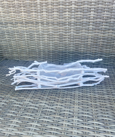 COSURI - Cos din nuiele alb, model lung