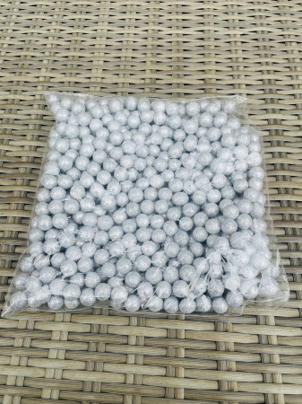 CRACIUN MAGIC - Bilute polistiren 1.5 cm argintii sclipici