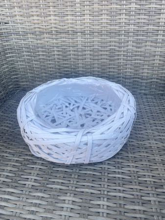 COSURI - Cuib ratan alb rotund 35 cm