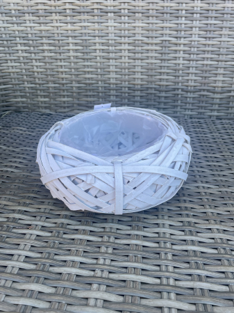 COSURI - Cuib ratan alb rotund 25 cm