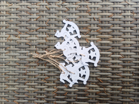 CRACIUN MAGIC - Set caluti albi lemn