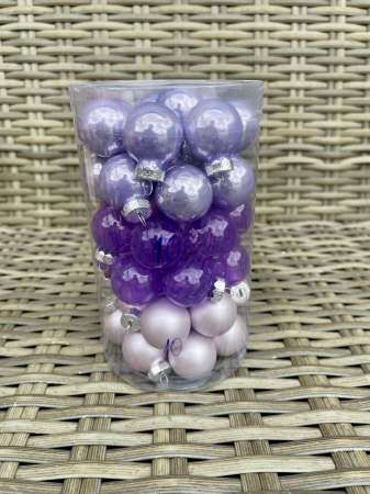 CRACIUN 2026 - Globulete de sticla mix 10 de 2,5 cm, set 48/buc