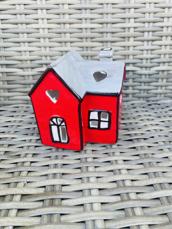 CRACIUN MAGIC - Casuta ceramica model rosu 11 cm