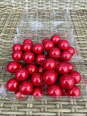 CRACIUN MAGIC - Globuri rosii lucioase sticla 48 buc/ 3 cm