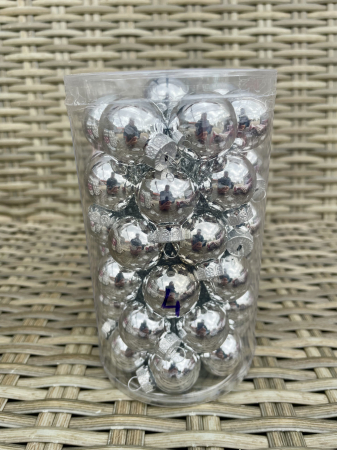 CRACIUN 2026 - Globulete de sticla mix 4 de 2,5 cm, set 48/buc