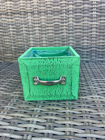 COSURI - Cutie cub lemn vopsita verde 13 cm