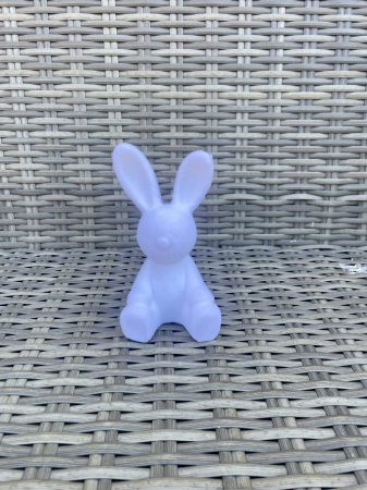 PASTE - Iepure catifea alb in sezut 14 cm