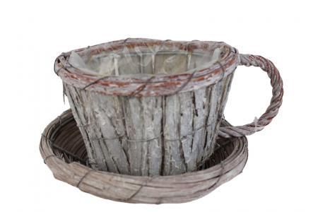 COSURI - Cos in forma de ceasca din coaja de pin gri