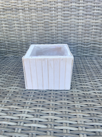 COSURI - Cutie cub lemn vopsita alb 14 cm