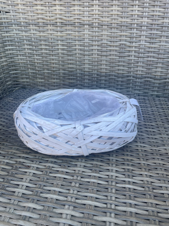 COSURI - Cuib ratan alb oval  30cm