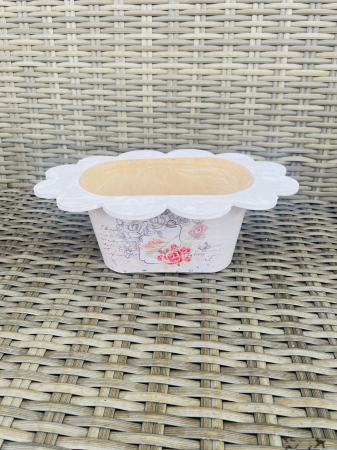 COSURI - Cos imprimeu floral cu margine dantelata