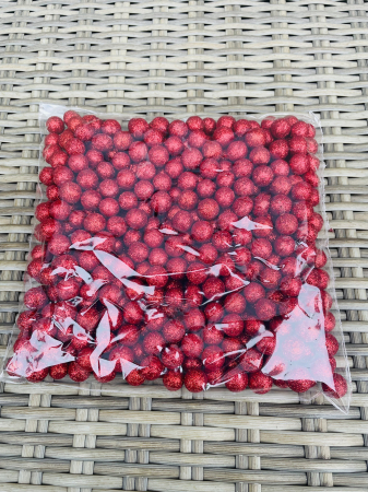 CRACIUN MAGIC - Bilute polistiren 1.5 cm rosii sclipici