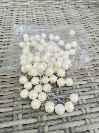 CRACIUN MAGIC - Bobite crem sidefate 1.5 cm