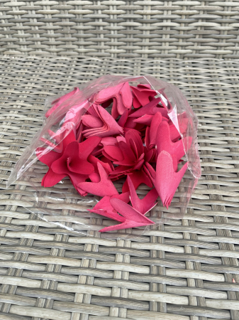 Flori de lemn - Flori de lemn vopsite rosii