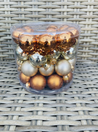 CRACIUN MAGIC - Glob sticla mix 3- 45 buc,3cm