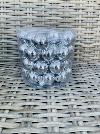 CRACIUN MAGIC - Glob sticla mix argintii- 45 buc,3cm