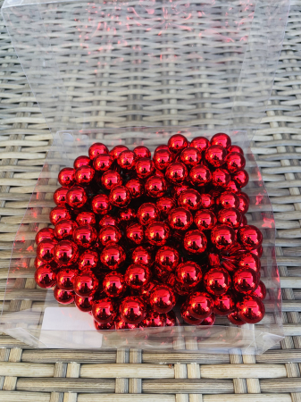 CRACIUN MAGIC - Globuri rosii lucioase 1.5cm, 144 buc