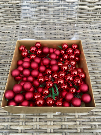 CRACIUN MAGIC - Globuri sticla rosii 144 buc