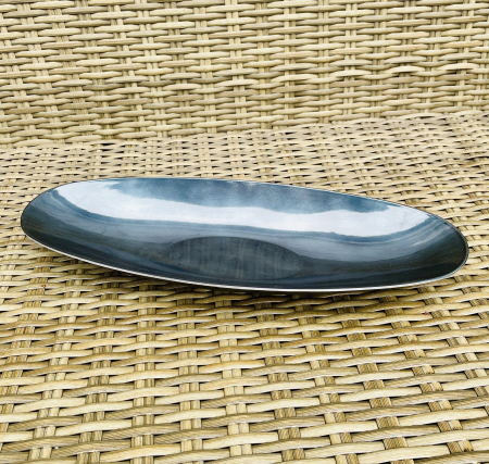 CRACIUN MAGIC - Platou oval albastru inchis