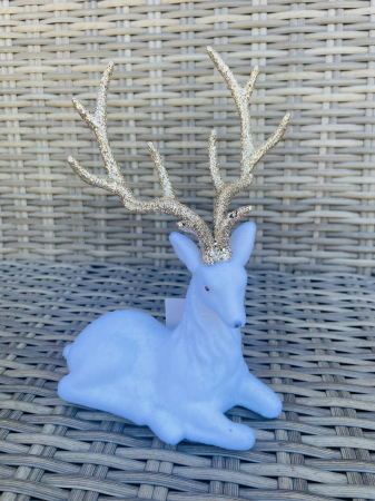 CRACIUN MAGIC - Ren culcat catifea alba