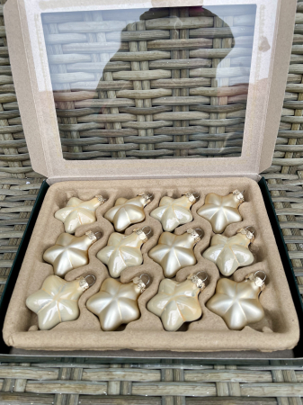 CRACIUN 2026 - Set 12 stelute de sticla champagne mix, 4cm