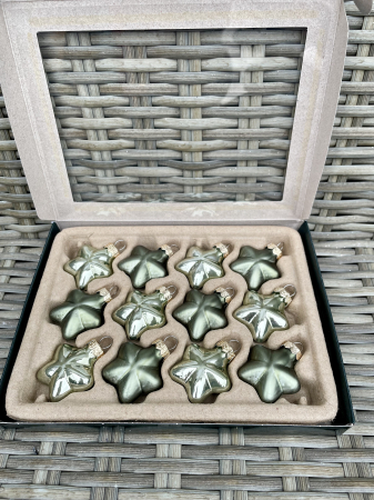 CRACIUN 2026 - Set 12 stelute de sticla verzi 'granite green', 4cm