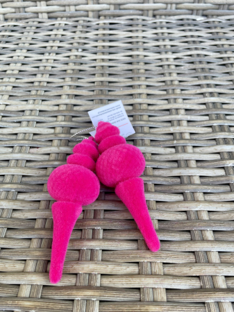 CRACIUN 2026 - Set 2 mini decoratiuni catifea fuchsia10 cm