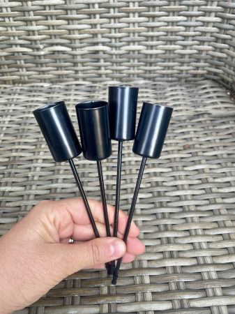 CRACIUN 2026 - Set 4 suporturi de lumanari negre 9cm