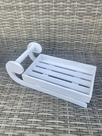 CRACIUN MAGIC - Suport lemn alb sanie Mare