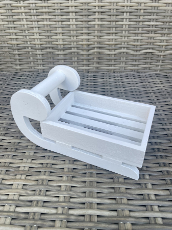 CRACIUN MAGIC - Suport lemn alb sanie Mediu