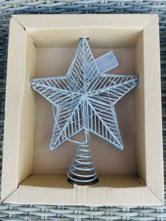 CRACIUN MAGIC - Varf de brad argintiu cu instalatie