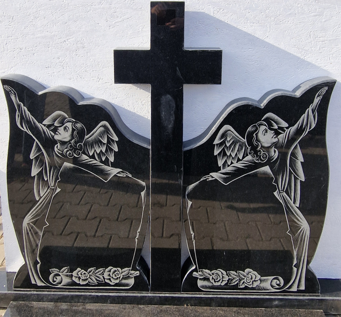 MONUMENT FUNERAR DUBLU GRANIT NEGRU [1]