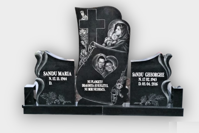 MONUMENT FUNERAR DUBLU GRANIT NEGRU [1]