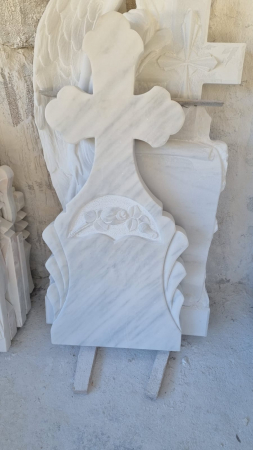 Cruci Marmura - MONUMENT FUNERAR MARMURA ALBA