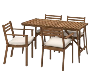 Mobilier stradal / exterior - MASA + 4 SCAUNE PLIANTE  EXTERIOR 140 CM