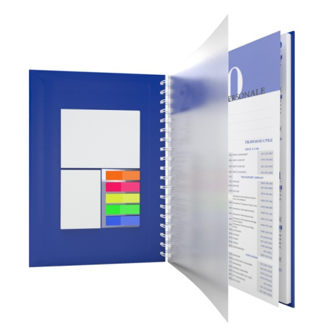 Agende & Calendare - Agenda B5 cu notite repozitionabile albastru