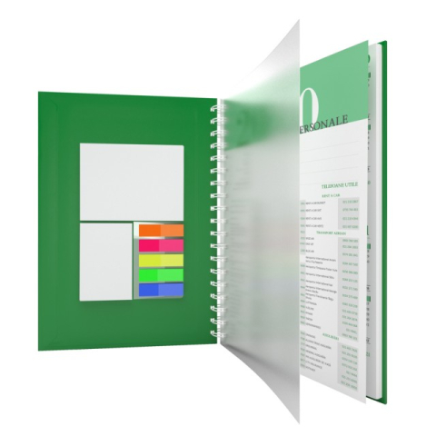 Agende & Calendare - Agenda B5 cu notite repozitionabile verde