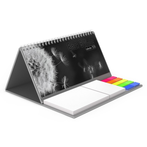 Agende & Calendare - Calendar de birou cu notite repozitionabile DM202 Alb si Negru