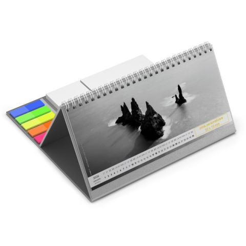 Agende & Calendare - Calendar de birou cu notite repozitionabile DM202 Alb si Negru Horia Bogdan