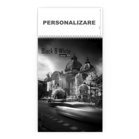 Agende & Calendare - Calendar de Perete Alb si Negru